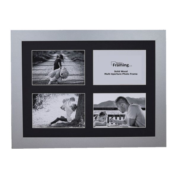 Large Multi Photo Picture Frame 6 Apertures 8x6 Photos in a 33mm Black Frame  