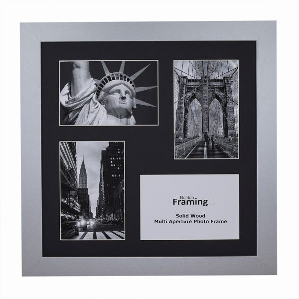 Large Multi Photo Picture Frame 6 Apertures 8x6 Photos in a 33mm Black Frame  