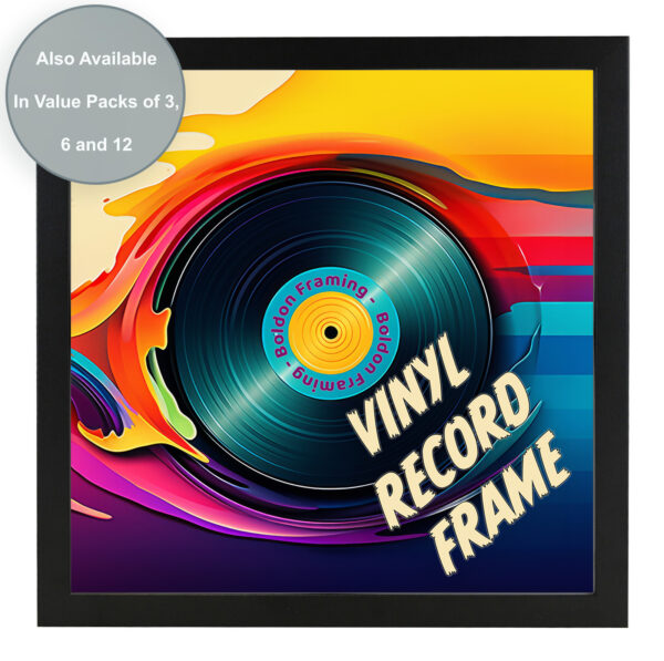 Black vinyl record frame